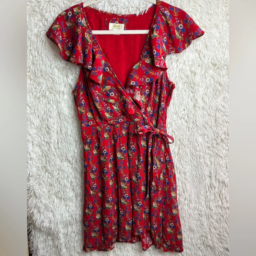 Anthropologie Red Ruffled Tiered Sundress - Picture 1 of 11
